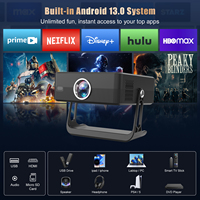 Projecteur LCD personnalisable OEM/ODM TV Stick, résolution native 1080P, 300 lumens, Android 13 OS, autofocus intelligent, haut-parleur BT, cinéma maison