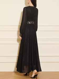 Abito autunnale da donna con paillettes a <span class=keywords><strong>maniche</strong></span> <span class=keywords><strong>lunghe</strong></span> con <span class=keywords><strong>maniche</strong></span> <span class=keywords><strong>lunghe</strong></span> con scintillante abito da festa - Product Image 4