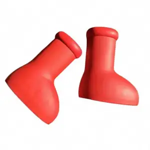 时尚卡通大红鞋标志大红靴子批发厂家定制高品质PVC EVA Midi实心FL