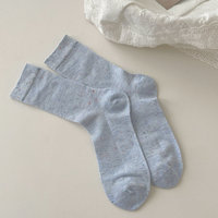 Chaussettes pour femme en gros, couleur unie, mode automne, douces et confortables