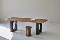 Meubles de luxe Décoration de table géométrique Table à manger moderne nordique en bois de chêne massif Ensemble de 8 places