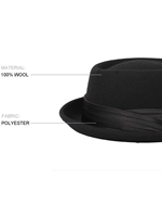 Logo personnalisé Accessoires pour cheveux Unisexe Vintage Large Bord Chaud Laine Fedora Chapeau Ceinture Panama Chapeau Feutre Jazz Chapeau pour Hommes Femmes