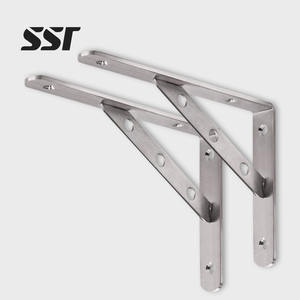 Soportes Triangulares de Acero Inoxidable de Alta Resistencia de 8 Pulgadas para Estantes Flotantes con Tornillos - Soporte de Pared con Ángulo de 90 Grados - Product Image 1