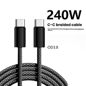 Câble tressé USB-C vers USB-C 240W, charge rapide PD, câble de données 1M pour iPhone, tablette, <span class=keywords><strong>Samsung</strong></span>, câble <span class=keywords><strong>universel</strong></span> pour smartphone - Product Image 1