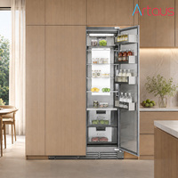 Réfrigérateur encastrable 36 pouces en acier inoxydable, sans givre, écoénergétique, 455L, double porte, pour hôtel