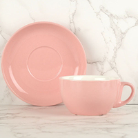 Ensemble tasse à café et soucoupe en céramique, tasse à thé en porcelaine brillante violette avec soucoupe assortie