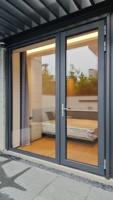 Porte patio française en aluminium, fabrication chinoise, avec double vitrage isolant thermique pour balcon de maison