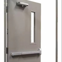 Porte en acier ignifugée avec fenêtre d'observation, verre coupe-feu, peinture écologique, couleur personnalisée, garantie 1 an, école, hôpital, centre commercial