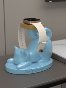 นาฬิกา Huawei & Apple Watch แท่นชาร์จ IWatch10เรซินทำมือทาสีประติมากรรมในสไตล์รักสำหรับแมว - Product Image 5