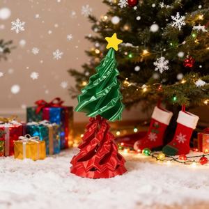 Décoration de Noël en forme de cône spiralé imprimé en 3D, motif vortex, pour cadeau de fêtes, déballable, économique et raffinée, pour aménagement de stand - Product Image 3