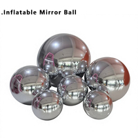 Boule miroir gonflable sur mesure, prix usine, sphère réfléchissante argentée, ballon disco suspendu pour la décoration de centres commerciaux et d'expositions