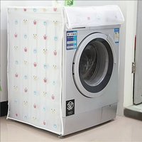 Sac de rangement imperméable en tissu floral PE pour machine à laver avec protection anti-poussière pour tambour pulsateur, utilisation en salle de bain
