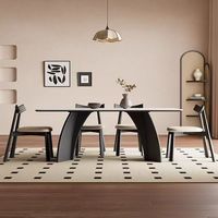 Ensemble de table à manger minimaliste nordique avec chaises en bois de noyer, 6 places, meubles modernes pour la salle à manger, table à manger
