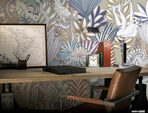 Rollos de <span class=keywords><strong>Papel</strong></span> <span class=keywords><strong>Tapiz</strong></span> Personalizados con Mural de Vida Silvestre Tropical, Diseño de Animales y Plantas de la Selva, Arte Mural Duradero y No Tóxico <span class=keywords><strong>para</strong></span> Cuarto de Bebés y Niños Pequeños - Product Image 4
