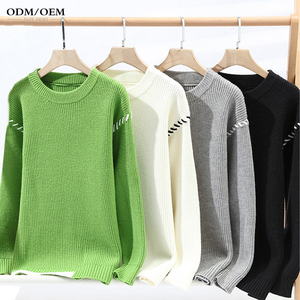 New Arrival Long Sleeve Cable <b>Knit</b> Crewneck Custom <b>Patterned</b> <b>Knitted</b> Sweater Men Winter Pullover - Product Image 1