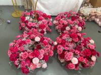 GreenLife Best Seller Centre de table en fleurs artificielles rose blanc de 60 cm pour la décoration de table de mariage et de banquet