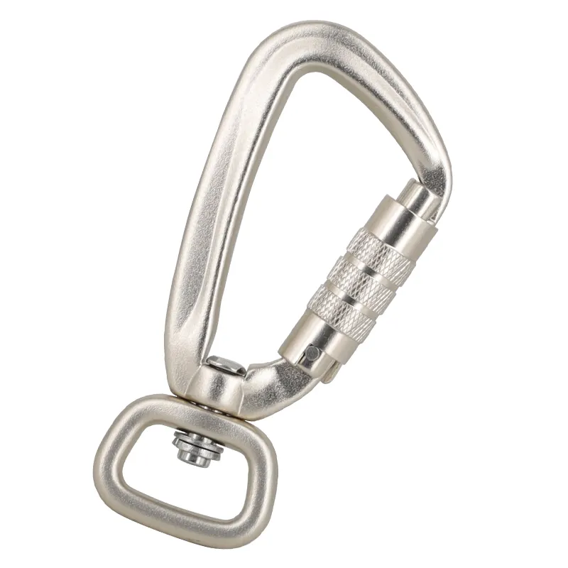 7075 mousqueton pivotant en aluminium pour chien mousqueton pas pour l'escalade Camping randonnée mousqueton ou pour laisse de chien avec verrouillage de sécurité