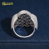 Bague pour homme en argent 925 de luxe, style Hip Hop, certifiée GRA, entièrement sertie de moissanite, motif trèfle en forme de poire
