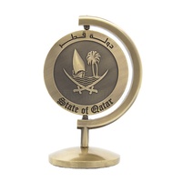 Médaille personnalisée en forme de globe avec support, thème Qatar, pour cadeau souvenir commémoratif