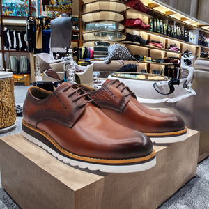 ชุดเดรสหนังแท้สีพื้นด้านนอกเป็นยางสูงสไตล์ออกซ์ฟอร์ดแบบผูกเชือกสำหรับฤดูใบไม้ผลิฤดูร้อนฤดูใบไม้ร่วงฤดูหนาว - Product Image 2