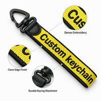 Porte-clés tissé personnalisé OEM, en tissu, vente en gros, dragonne anime, lanière, boucle, promotion de marque, emballage cadeau, marchandise