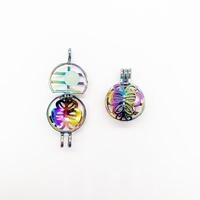 Muses Jewels Nouveauté : Pendentif cage à perles en forme de cœur, vide et massif, avec chaîne, idéal pour la création de bijoux de mariage, en alliage