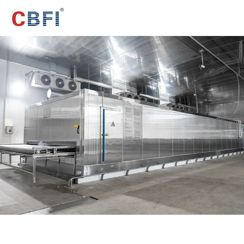 Iqf Machine de congélation 600 kg/h Crème glacée Congélateur rapide Tunnel Congélateur Iqf
