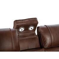 Ensemble de canapés inclinables Power Corner 6 places en cuir synthétique, canapé sectionnel électrique avec haut-parleur Bluetooth LED pour home cinéma