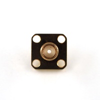 Conector Coaxial RF SMA Hembra de 4 Orificios (Latón PTFE 50ohm) para Cable Coaxial RG402 de 141" (12.7mm) con Montaje de Brida Cuadrada para Pruebas