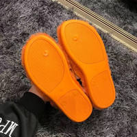 Pantoufles personnalisées en peau de mouton, tendance, blanc, Orange, peau de mouton, chaud, vraie fourrure moelleuse, Style tanga