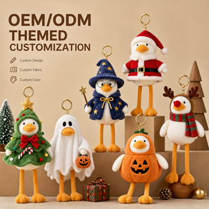 Cadeaux promotionnels de Noël : Porte-clés canard à longues pattes personnalisé, jouet en peluche personnalisé, jouet en peluche en gros, peluche OEM ODM avec logo - Product Image 2