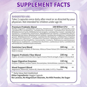 Cápsulas de Probióticos y Prebióticos Bien Diseñadas, 100 Mil Millones de UFC, para Bajar de Peso, Orgánicas, Reducen la Hinchazón y la Distensión, Cápsulas de Probióticos - Product Image 2