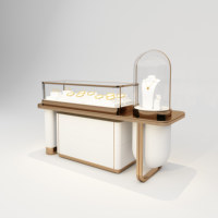 Comptoir de présentation de bijoux de luxe, table de présentation, vitrine, armoire rectangulaire en MDF avec éclairage LED, verrouillable, pour salles d'exposition de montres