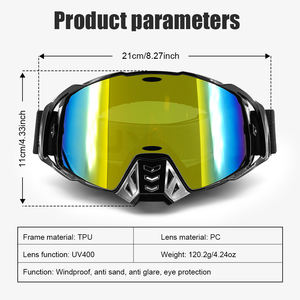 Lunettes de sport personnalisées avec protection <span class=keywords><strong>UV</strong></span> VTT Lunettes de moto MX Motocross ATV Moto Off-Road Dirt Bikes - Product Image 3
