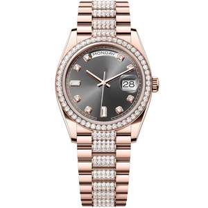 Reloj mecánico automático de lujo para hombre, esfera de diamante de zafiro de 36mm, resistente al agua, acero inoxidable, 20mm, estilo empresarial - Product Image 2