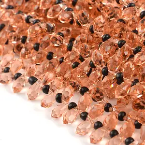 Top Holes Drop Shaped Faceted Crystal Machine Cut Glass Beads for Clothing Accessories