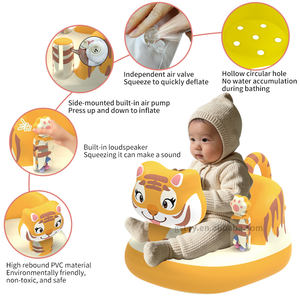 Chaise gonflable <span class=keywords><strong>pour</strong></span> bébé Tiger, siège de sol <span class=keywords><strong>pour</strong></span> s'asseoir et manger, siège gonflable <span class=keywords><strong>pour</strong></span> bébé avec pompe à air intégrée <span class=keywords><strong>pour</strong></span> bébés de 3 mois et plus - Product Image 3
