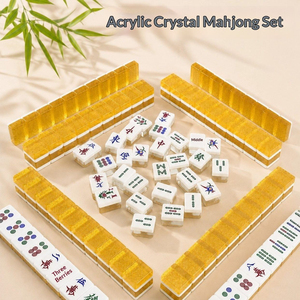 Tuiles de <span class=keywords><strong>Mahjong</strong></span> en Acrylique Cristal Premium du Guangdong – Fournisseur d'Usine – Grandes Tuiles de <span class=keywords><strong>Mahjong</strong></span> Frottes à la Main pour les Loisirs Familiaux et les Réunions - Product Image 3