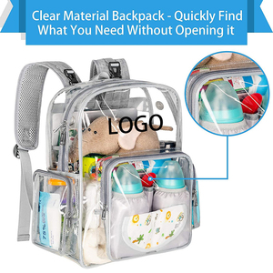 ヘビーデューティークリアバックパック大容量クリアPVCアウトドアファッションママ多機能透明PVCクリアマミーバックパック - Product Image 4