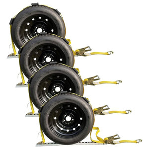 2 "X 10 'Utilisation <span class=keywords><strong>de</strong></span> voiture, camion, UTV Résistance à la rupture garantie Sangles à cliquet robustes avec blocs en caoutchouc Sangles d'arrimage <span class=keywords><strong>de</strong></span> <span class=keywords><strong>roue</strong></span> - Product Image 1