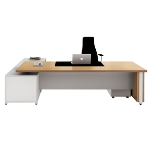 Juego de Escritorio y Silla Ejecutiva Modular Moderno y Personalizado de Lujo, Madera Natural y MDF para Gerentes y Directores Comerciales, con Certificación CE - Product Image 3