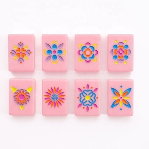 Juego de Mahjong Americano Blanco de 160 Piezas, de Una Sola Capa, Acrílico Grabado, para Jugadores Occidentales - Product Image 2