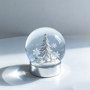 Bola Salju Resin Pohon Natal Kustom Bola Salju Mewah Hadiah Bola Salju Natal Unik - Product Image 1