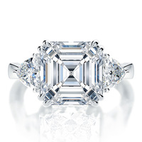 Bague personnalisable en argent 925 avec moissanite de 5 carats certifiée GRA - OEM/ODM disponible pour les marques de luxe de mariage et de mode