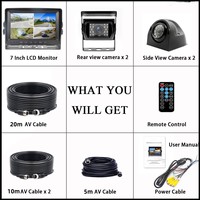 Enregistreur vidéo numérique (DVR) 4 canaux pour camion, caméra de recul 4 broches, moniteur de vision arrière 7 pouces pour bus, camping-car, remorque, voiture, moniteur TV