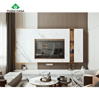 Meuble TV moderne de luxe pour salon, meuble en marbre, support mural pour TV LED