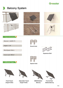 Support de montage pour balcon Gresolar Easy Install, trépied en aluminium, kit de montage solaire réglable pour panneaux photovoltaïques de jardin et de balcon - Product Image 6