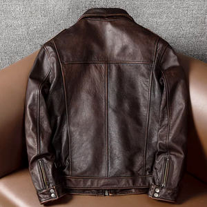 <span class=keywords><strong>Veste</strong></span> en cuir véritable marron vintage TONGYANG pour homme, cuir <span class=keywords><strong>de</strong></span> vache naturel, manteau <span class=keywords><strong>de</strong></span> haute qualité, style <span class=keywords><strong>chasse</strong></span>, grande <span class=keywords><strong>taille</strong></span> 8XL - Product Image 2