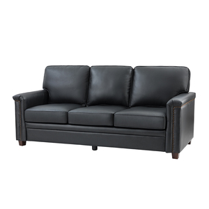 Sofá Seccional Cuadrado <span class=keywords><strong>de</strong></span> Cuero, <span class=keywords><strong>3</strong></span> Plazas, Estilo Moderno Fijo, Cuero Genuino Transpirable y Duradero, Muebles <span class=keywords><strong>de</strong></span> Lujo para Sala <span class=keywords><strong>de</strong></span> Estar o Escuela - Product Image 3