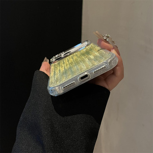 Glitter Stripes Diamond Laser Corrugated Rainbow Phone case for iPhone 17 16 15 Pro Max striped Gradient IMD Colorful back Cover - Product Image 6